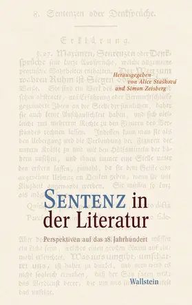 Stašková / Stasková / Zeisberg |  Sentenz in der Literatur | eBook | Sack Fachmedien