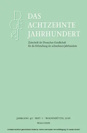 Zelle |  Das achtzehnte Jahrhundert 40/1 | eBook | Sack Fachmedien
