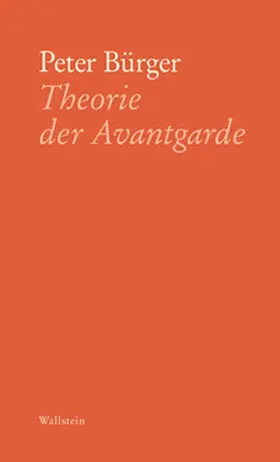 Bürger |  Theorie der Avantgarde | Buch |  Sack Fachmedien