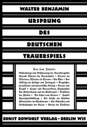 Benjamin / Reuß |  Ursprung des deutschen Trauerspiels | Buch |  Sack Fachmedien