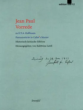Paul / Latifi |  Vorrede zu E.T.A. Hoffmann Fantasiestücke in Callot´s Manier | Buch |  Sack Fachmedien