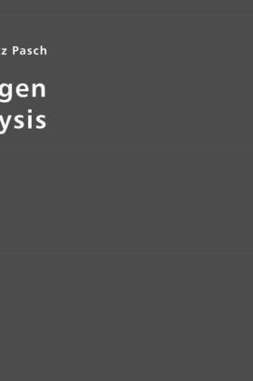 Pasch / Krosigk |  Grundlagen der Analysis | Buch |  Sack Fachmedien