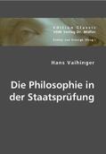 Vaihinger / Krosigk |  Die Philosophie in der Staatsprüfung | Buch |  Sack Fachmedien