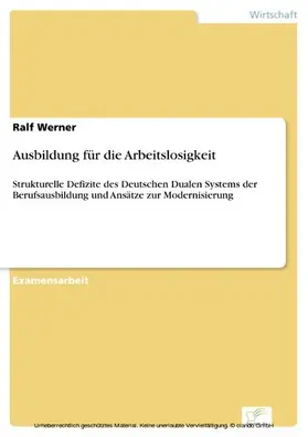 Werner | Ausbildung für die Arbeitslosigkeit | E-Book | www.sack.de