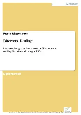 Rüttenauer | Directors' Dealings | E-Book | www.sack.de