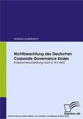 Lauterbach |  Nichtbeachtung des Deutschen Corporate Governance Kodex | eBook | Sack Fachmedien