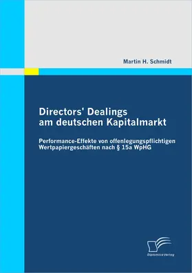 Schmidt |  Directors' Dealings am deutschen Kapitalmarkt | eBook | Sack Fachmedien