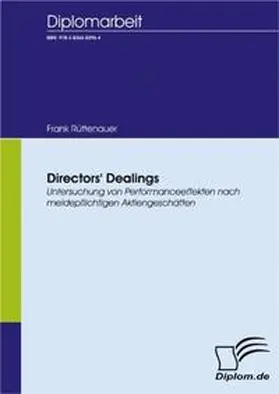 Rüttenauer | Directors' Dealings - Untersuchung von Performanceeffekten nach meldepflichtigen Aktiengeschäften | Buch | 978-3-8366-5296-4 | www.sack.de