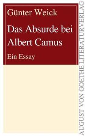 Weick | Das Absurde bei Albert Camus | Buch | 978-3-8372-0975-4 | sack.de