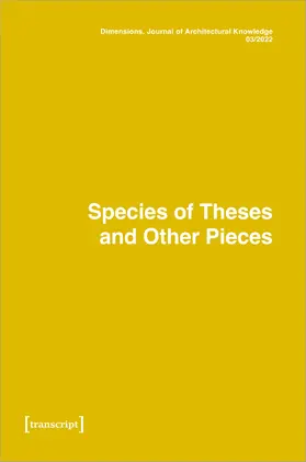 Schalk / Lange / Markus |  Dimensions. Journal of Architectural Knowledge | Buch |  Sack Fachmedien