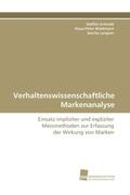 Schmidt / Wiedmann / Langner |  Verhaltenswissenschaftliche Markenanalyse | Buch |  Sack Fachmedien