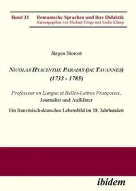 Storost |  Nicolas Hyacinthe Paradis (de Tavannes) (1733 - 1785) | Buch |  Sack Fachmedien