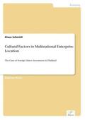 Schmidt |  Cultural Factors in Multinational Enterprise Location | Buch |  Sack Fachmedien