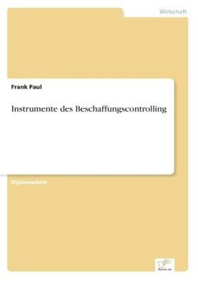 Paul |  Instrumente des Beschaffungscontrolling | Buch |  Sack Fachmedien