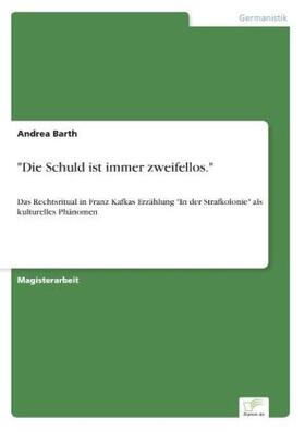 Barth |  "Die Schuld ist immer zweifellos." | Buch |  Sack Fachmedien
