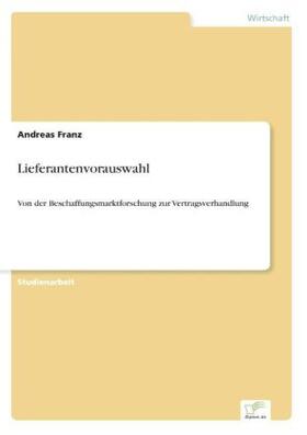 Franz |  Lieferantenvorauswahl | Buch |  Sack Fachmedien