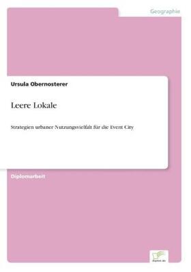 Obernosterer |  Leere Lokale | Buch |  Sack Fachmedien