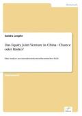 Lengler |  Das Equity Joint Venture in China - Chance oder Risiko? | Buch |  Sack Fachmedien