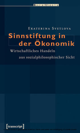 Svetlova | Sinnstiftung in der Ökonomik | E-Book | sack.de