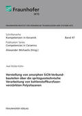 Michaelis / Müller-Köhn / Fraunhofer IKTS, Dresden |  Herstellung von amorphen SiCN-Verbundbauteilen über die spritzgusstechnische  Verarbeitung von kohlenstoffkurzfaserverstärkten Polysilazanen. | Buch |  Sack Fachmedien