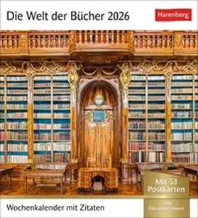 Harenberg |  Die Welt der Bücher Postkartenkalender 2026 - Wochenkalender mit 53 Literaturpostkarten | Sonstiges |  Sack Fachmedien