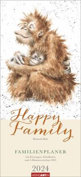 Happy Family Familienplaner 2024. Großer Terminkalender mit 5 Spalten für Familien. Schöner Familien-Wandkalender 2024 mit süßen Tier-Illustrationen. 22x48 cm. | Sonstiges |  Sack Fachmedien