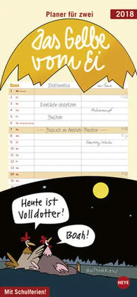 Butschkow |  Butschkow Das Gelbe vom Ei Planer für Zwei - Kalender 2018 | Sonstiges |  Sack Fachmedien