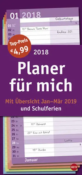 Planer für mich - Kalender 2018 | Sonstiges | 978-3-8401-5314-3 | www.sack.de