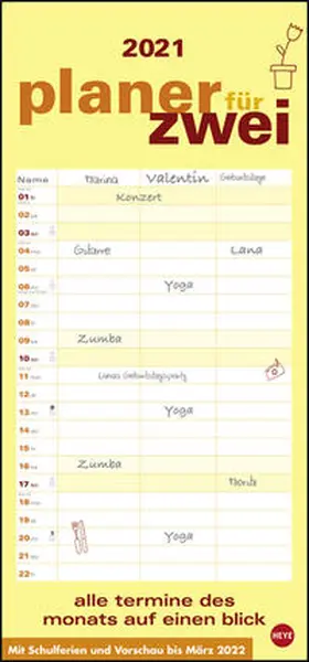 Heye |  Planer für zwei - Kalender 2021 | Sonstiges |  Sack Fachmedien