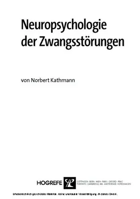 Kathmann |  Neuropsychologie der Zwangsstörungen | eBook | Sack Fachmedien