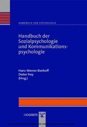 Bierhoff / Frey |  Handbuch der Sozialpsychologie und Kommunikationspsychologie | eBook | Sack Fachmedien