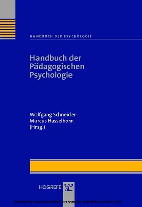 Hasselhorn / Schneider |  Handbuch der Pädagogischen Psychologie | eBook | Sack Fachmedien