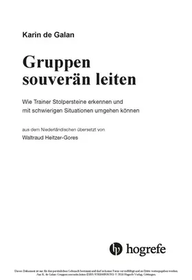 de Galan | Gruppen souverän leiten | E-Book | www.sack.de