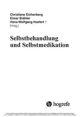 Brähler / Eichenberg / Hoefert | Selbstbehandlung und Selbstmedikation | E-Book | sack.de