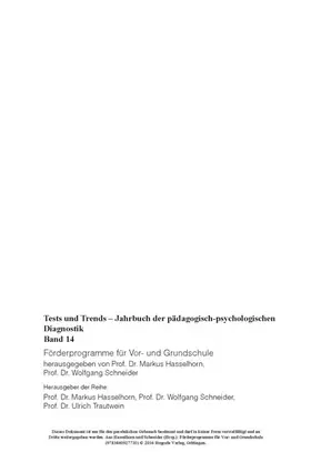 Schneider / Hasselhorn |  Förderprogramme für Vor- und Grundschule | eBook | Sack Fachmedien