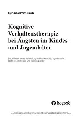 Schmidt-Traub | Kognitive Verhaltenstherapie bei Ängsten im Kindes- und Jugendalter | E-Book | sack.de