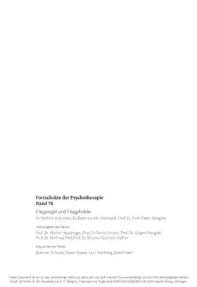 Schindler / Abt-Mörstedt / Stieglitz |  Flugangst und Flugphobie | eBook | Sack Fachmedien