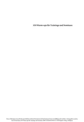 Karreman |  100 Warm-ups für Trainings und Seminare | eBook | Sack Fachmedien