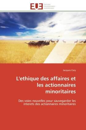 Cory |  L'ethique des affaires et les actionnaires minoritaires | Buch |  Sack Fachmedien