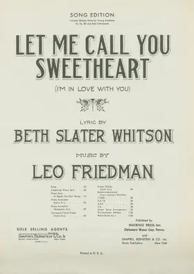Friedman / Whitson |  Let Me Call You Sweatheart (I'm In Love With You) | eBook | Sack Fachmedien