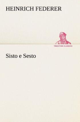 Federer |  Sisto e Sesto | Buch |  Sack Fachmedien