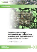 Janssen |  Downstream processing of bioprocess-derived Pickering-type emulsions using the phenomenon of catastrophic phase inversion | Buch |  Sack Fachmedien