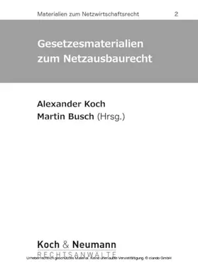 Koch |  Gesetzesmaterialien zum Netzausbaurecht | eBook | Sack Fachmedien