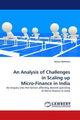 Rahman |  An Analysis of Challenges in Scaling up Micro-Finance in India | Buch |  Sack Fachmedien