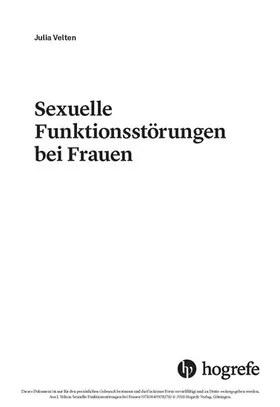 Velten |  Sexuelle Funktionsstörungen bei Frauen | eBook | Sack Fachmedien