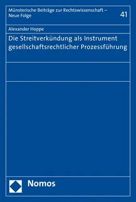 Hoppe |  Die Streitverkündung als Instrument gesellschaftsrechtlicher Prozessführung | eBook | Sack Fachmedien