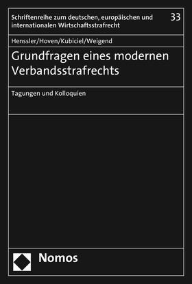 Henssler / Hoven / Kubiciel | Grundfragen eines modernen Verbandsstrafrechts | E-Book | sack.de