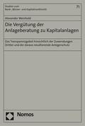 Weinhold |  Die Vergütung der Anlageberatung zu Kapitalanlagen | eBook | Sack Fachmedien