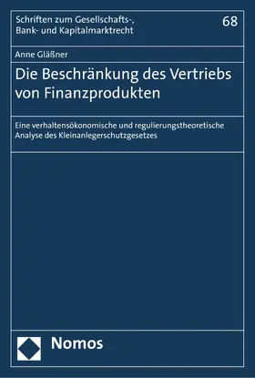 Gläßner | Die Beschränkung des Vertriebs von Finanzprodukten | E-Book | www.sack.de