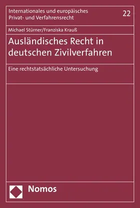 Stürner / Krauß |  Ausländisches Recht in deutschen Zivilverfahren | eBook | Sack Fachmedien